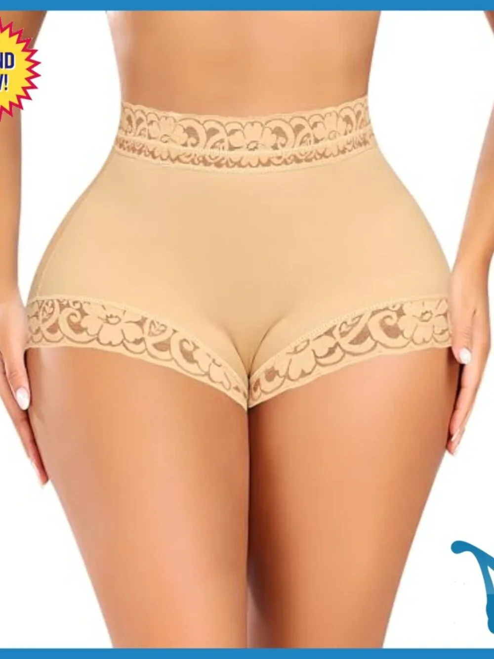 X-Large Butt Lifting Shapewear Panties with Removable Pads, Tummy Control